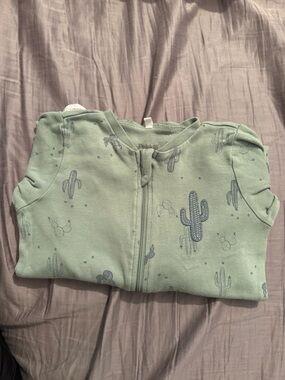 Unbranded Kids Sage Green Cactus Print Pajama Sleeper